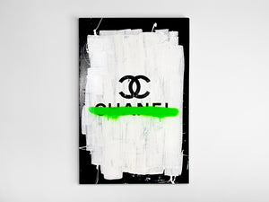 CHANEL WITH NEON GREEN OVERSPRAY